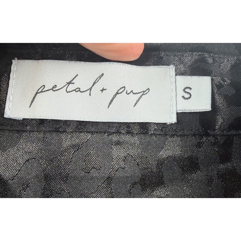 Petal + Pup Black Leopard Jacquard Crossover Maxi Dress Small - Picture 3 of 7